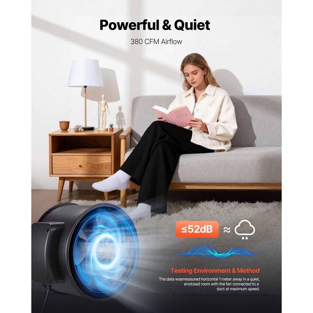 Uimoso 6-Inch Inline Duct Fan with Filter and Adjustable Speed Controller