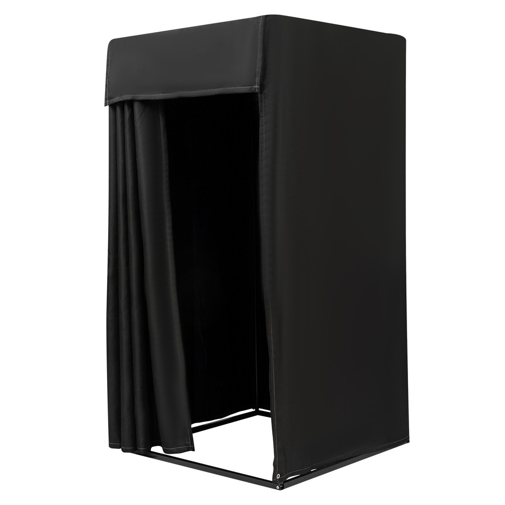Movable Clothing Store Fitting Changing Dressing Room Frame with Curtain Hook US