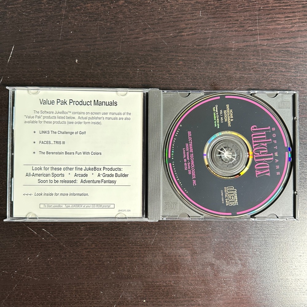 Vintage Software Jukebox CD Rom 1993