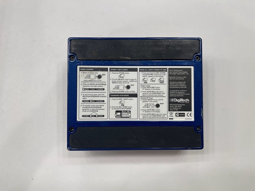 Digitech JML Jamman Looper / Phrase Sampler Guitar Effect Pedal + Power Supply