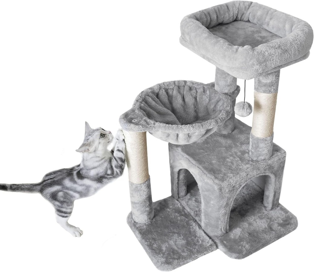 Cat Tree, Small Cat Tower with Sisal Scratching Post and Hmo