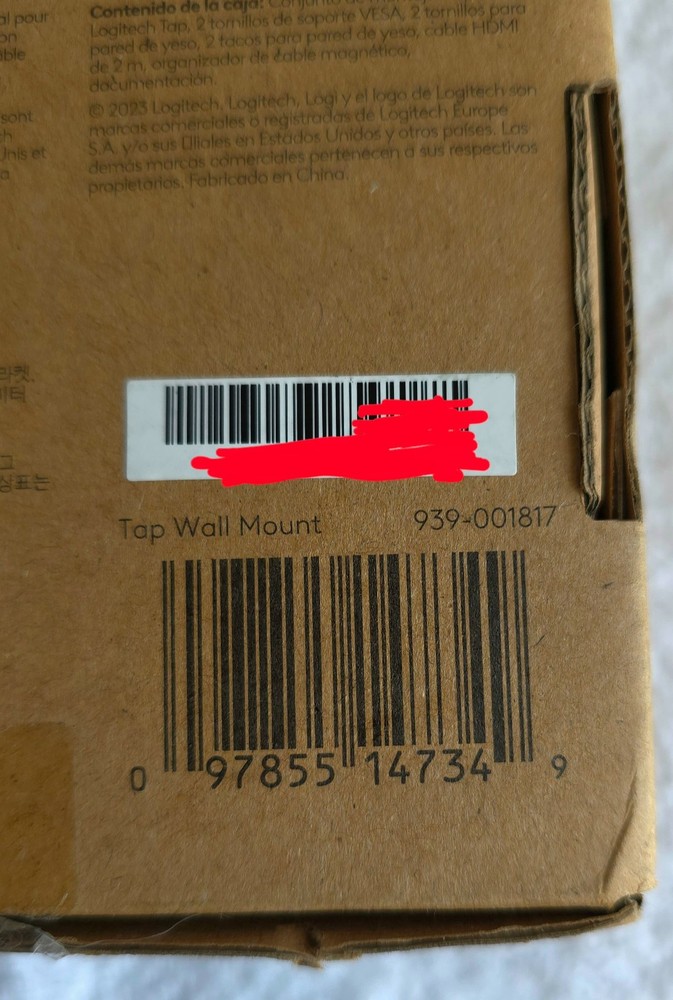 Logitech TAP Wall Mount 939-001817 Brand-New.