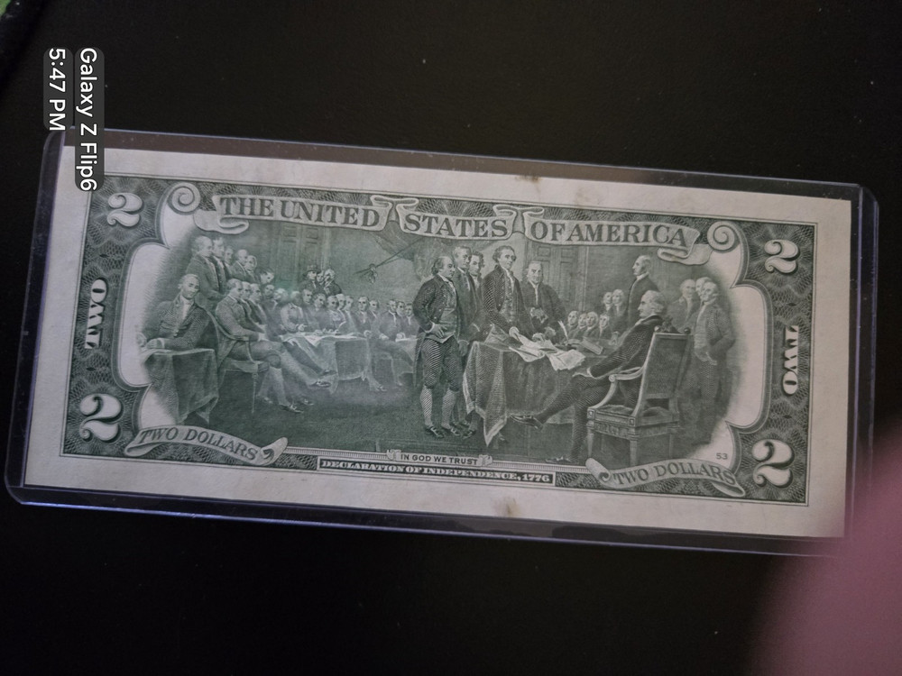 $2 bill over printed mint error