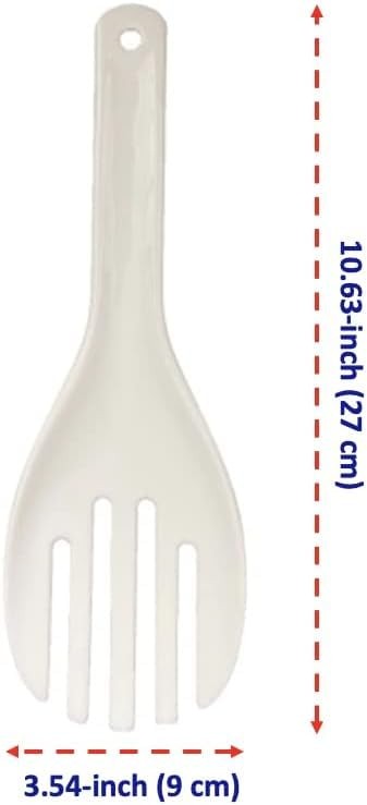 Jumbo Large Plastic Rice Paddle Spatula Scoop Fork-Like, 10.63" Large, White