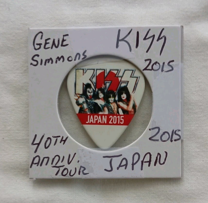 Gene Simmons Guitar Pick Kiss 40th Anniversary Tour Issued 2015 Japan Rising Sun