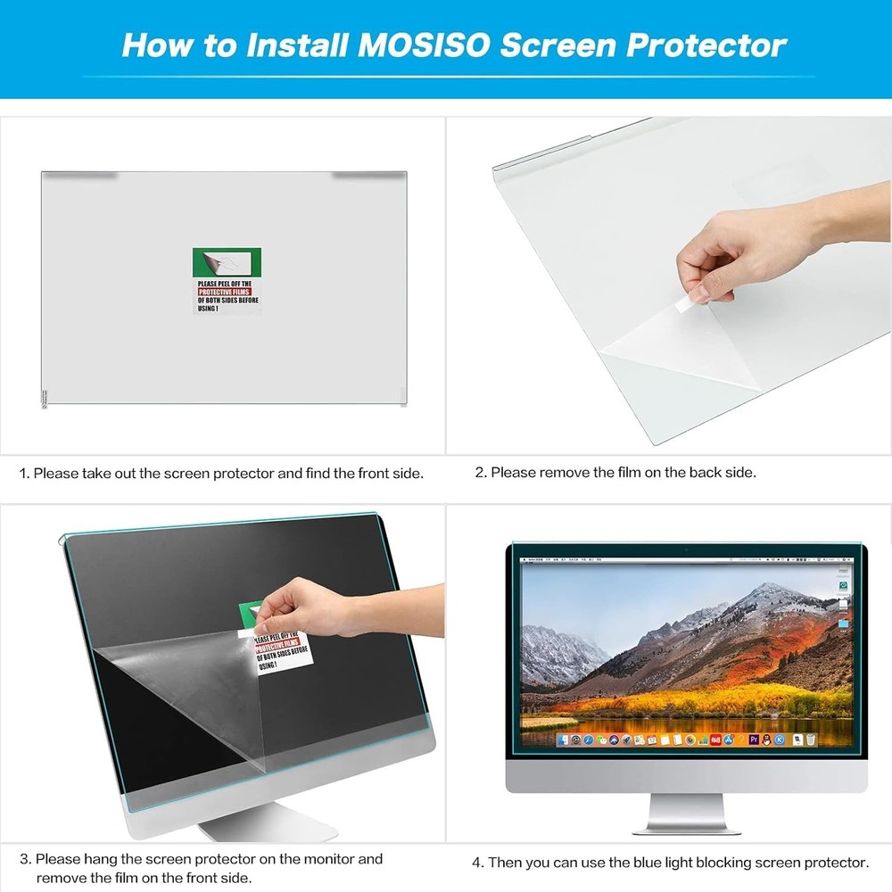 23-24 inch Computer Blue Light Blocking Screen Protector Anti-UV Eye Protecti...