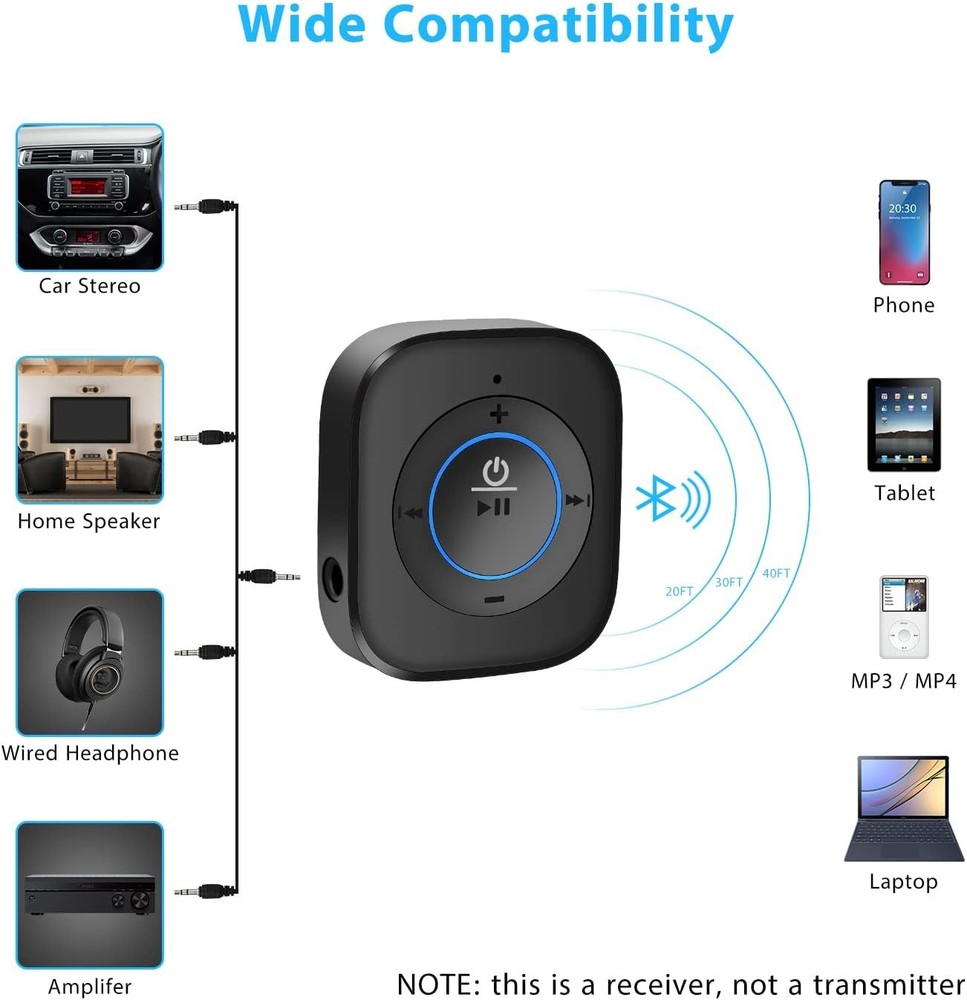 Adaptador Bluetooth Para El Carro Auto Conector Inalambrico Receptor De Musica