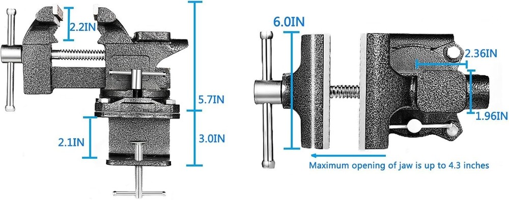 Heavy Duty 6" Black Bench Vise