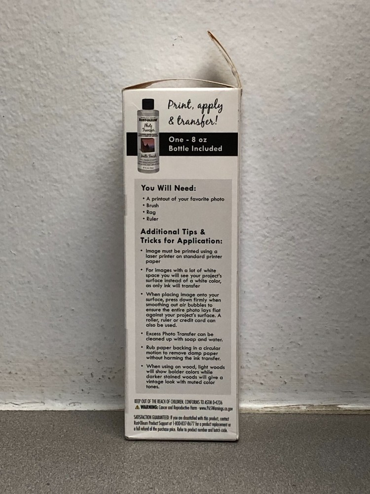 Rust-Oleum 1019054 Matte Clear Photo Transfer Solution Interior 8 oz