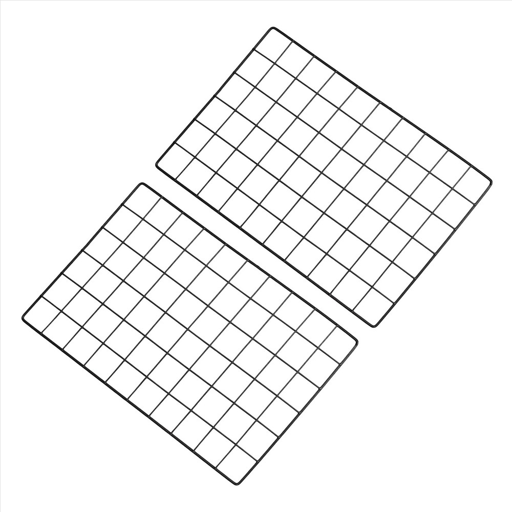 12"x20" Wire Grid Panel 2 Pcs Wall Grid Decorative Board Photo Display Black