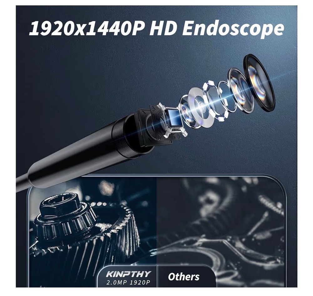 1920P HD Endoscope Camera 16.4ft Borescope Snake Camera LED Light