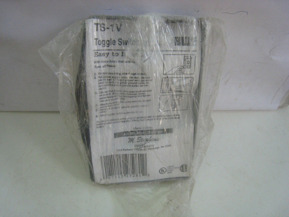 BWF TS-1V TS1V GRAY TOGGLE SWITCH COVER NEW