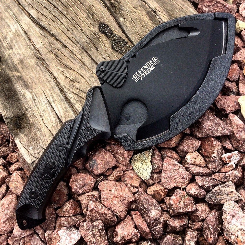 Defender 10" Black Skinner Knife with Sheath