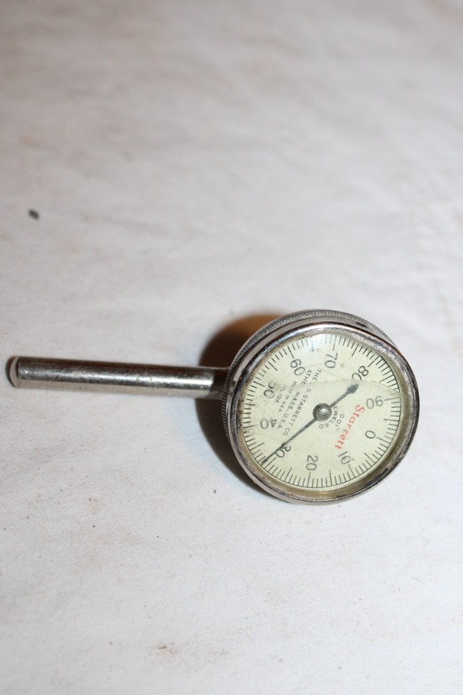 Starrett Jeweled Dial Indicator No. 196 .001” w/ Solid Bar