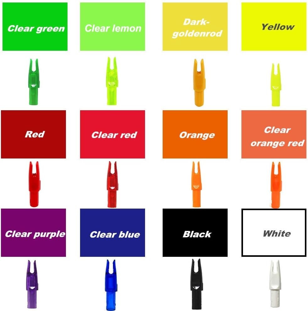 60-Pack Arrow Nocks | 0.246'' Inserts for Archery | Multicolor Selection