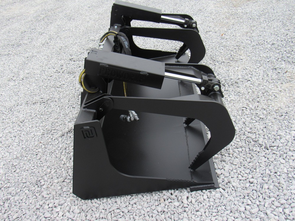 72" Solid Bottom Grapple Grease & 48 Walk Through Pallet Forks Combo QuickAttach