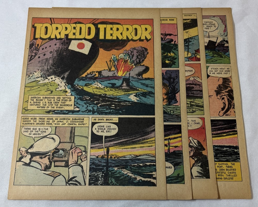 1943 six page cartoon story ~ LT COMMANDER THOMAS B KLAKRING