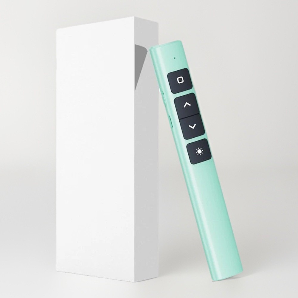 2.4 GHz Wireless Presenter with Red Pointer RF Remote Control Rechargeable Green