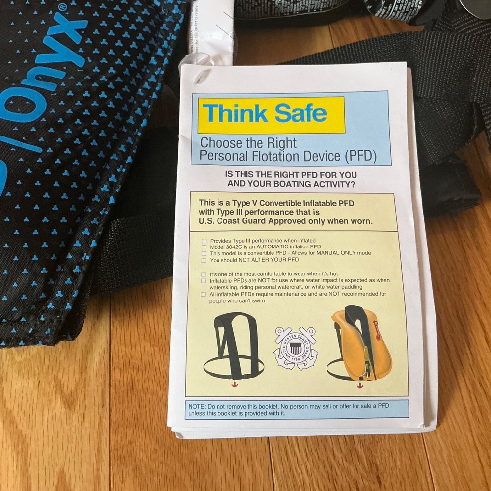 NWT Personal Flotation Device ONYX A/M 24 AUTOMATIC MANUAL INFLATABLE BLUE NEW