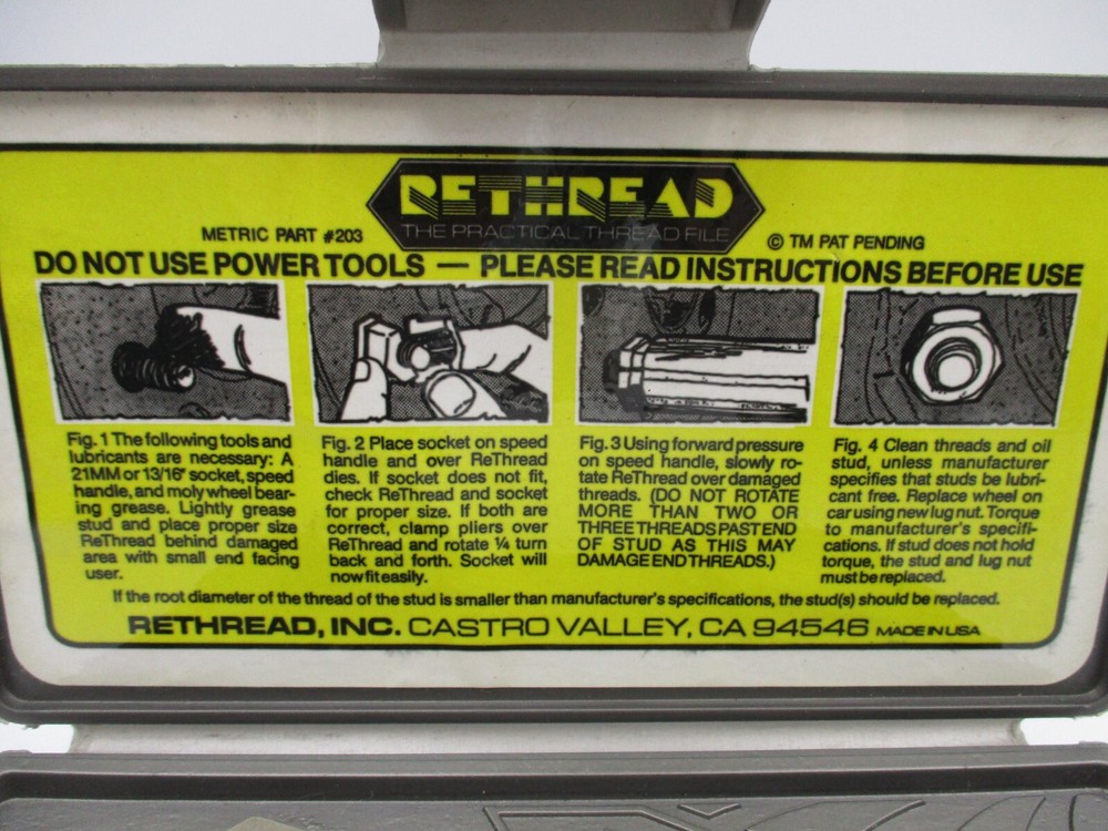 RETHREAD Metric # 203 Thread Chaser Set