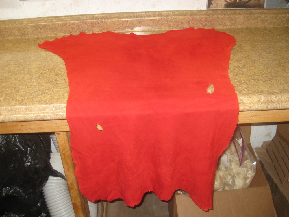 Red Suede Deer Leather #0006818 Row FF