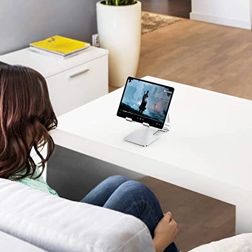 Tablet Stand, Adjustable & Foldable Aluminium Desktop iPad Stand,Compatible