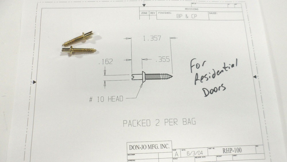 Outswing Hinge Security Screws for hinges with removable hinge pins in 2 Sizes