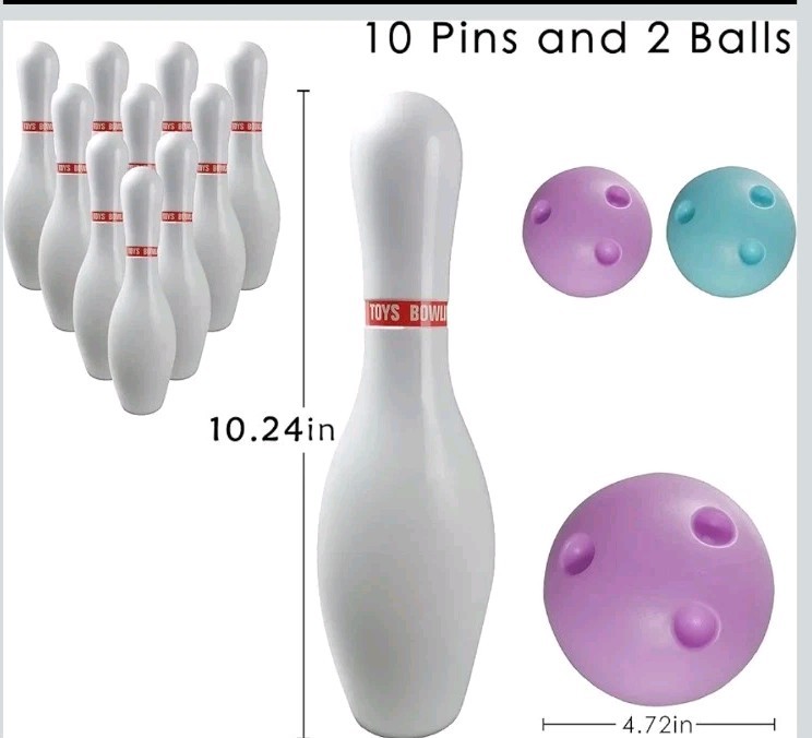 Light Up Bowling Set Includes 10 Pins And 2 Balls