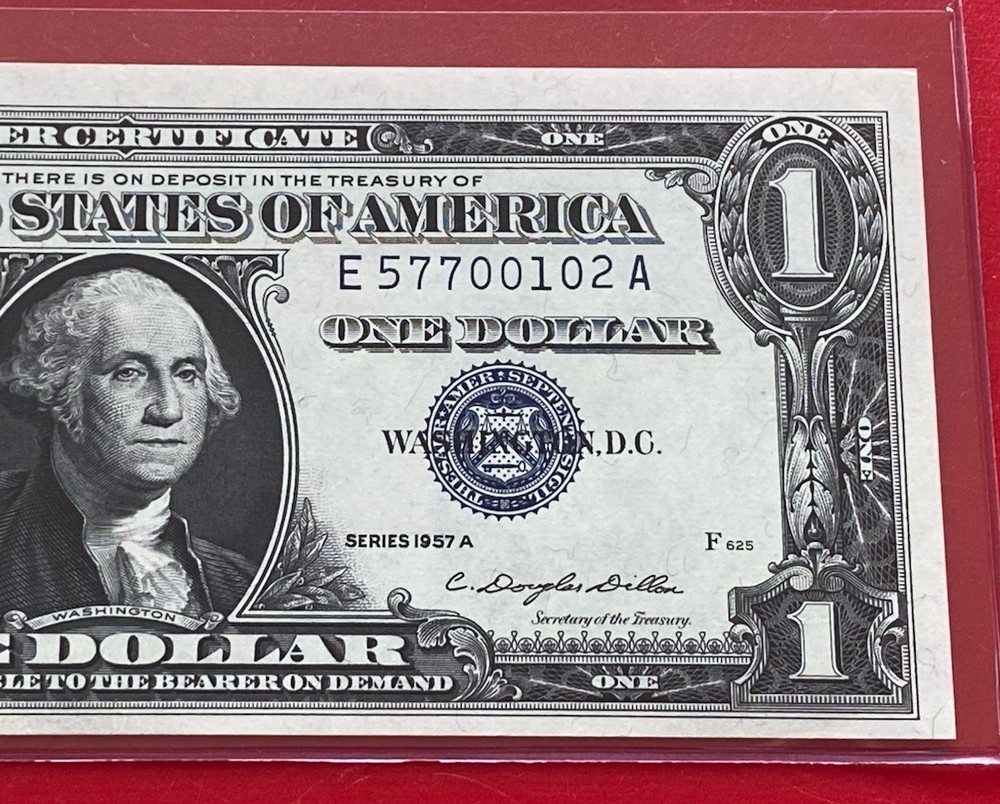1957A $1 Dollar Silver Certificate (Blue Seal) Block E-A , Uncirculated