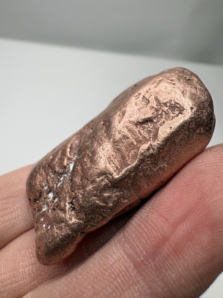 Pure Native Michigan Solid Copper Nugget Specimen Keweenaw Peninsula Mineral