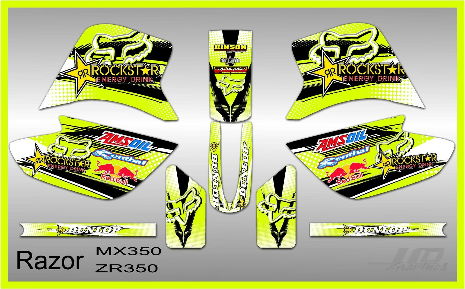 Razor MX350 graphics kit decals THICK AND HIGH GLOSS