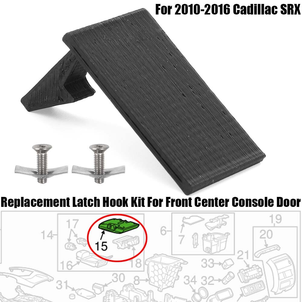 Center Console Door Replacement Latch Hook Hardware Kit For 10-2016 Cadillac SRX