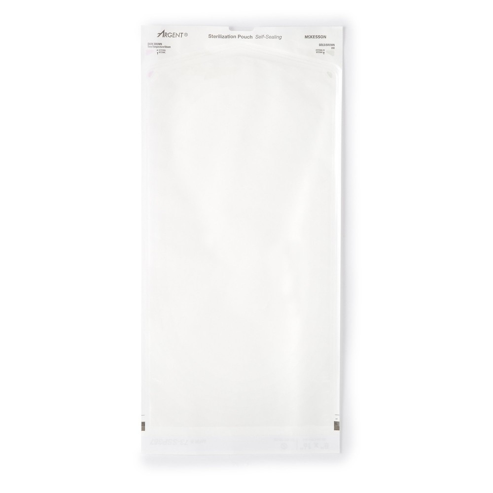 McKesson Argent Sure-Check Sterilization Pouch Transparent Blue 8 x 16" Self