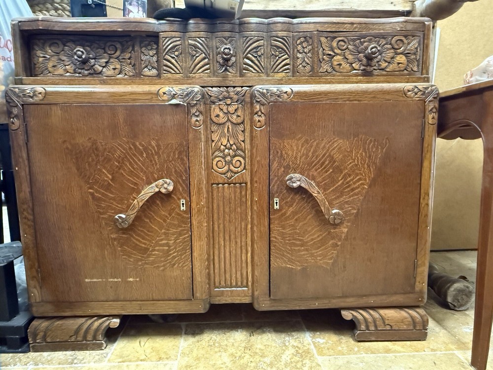 1960 Art Deco hand Carved Sideboard