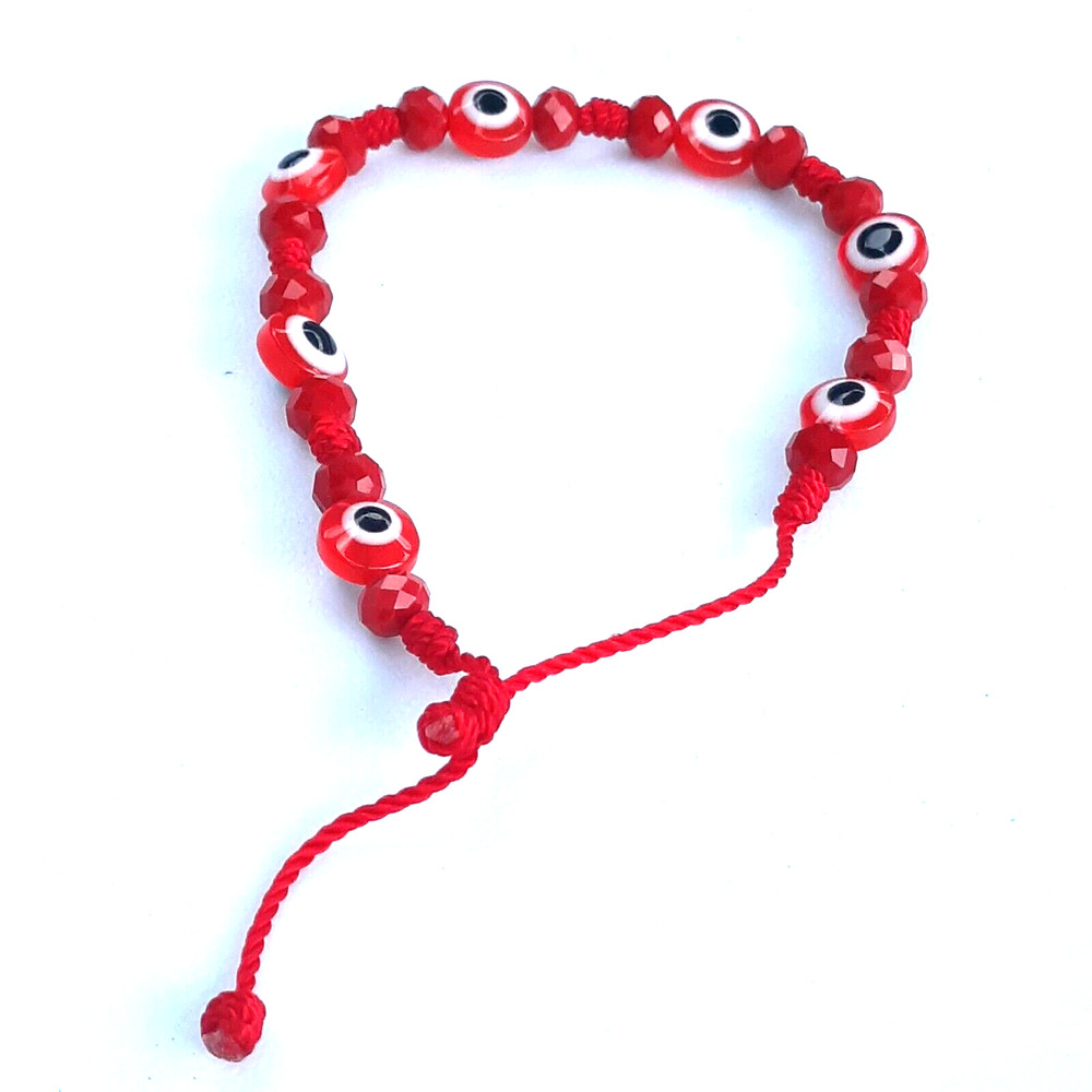 Protection Bracelets 7 Evil Eye with Red crystal and red string