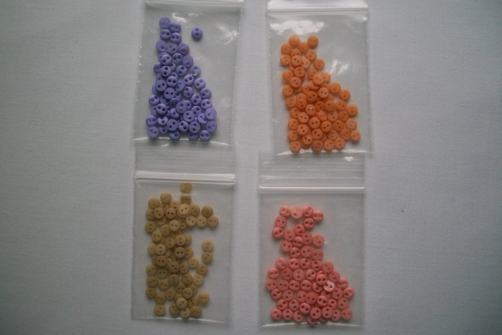 25, 50, 100 ct Micro Mini 4 mm 2 Hole Flat Buttons (Crafts, Doll Clothes, Cards)