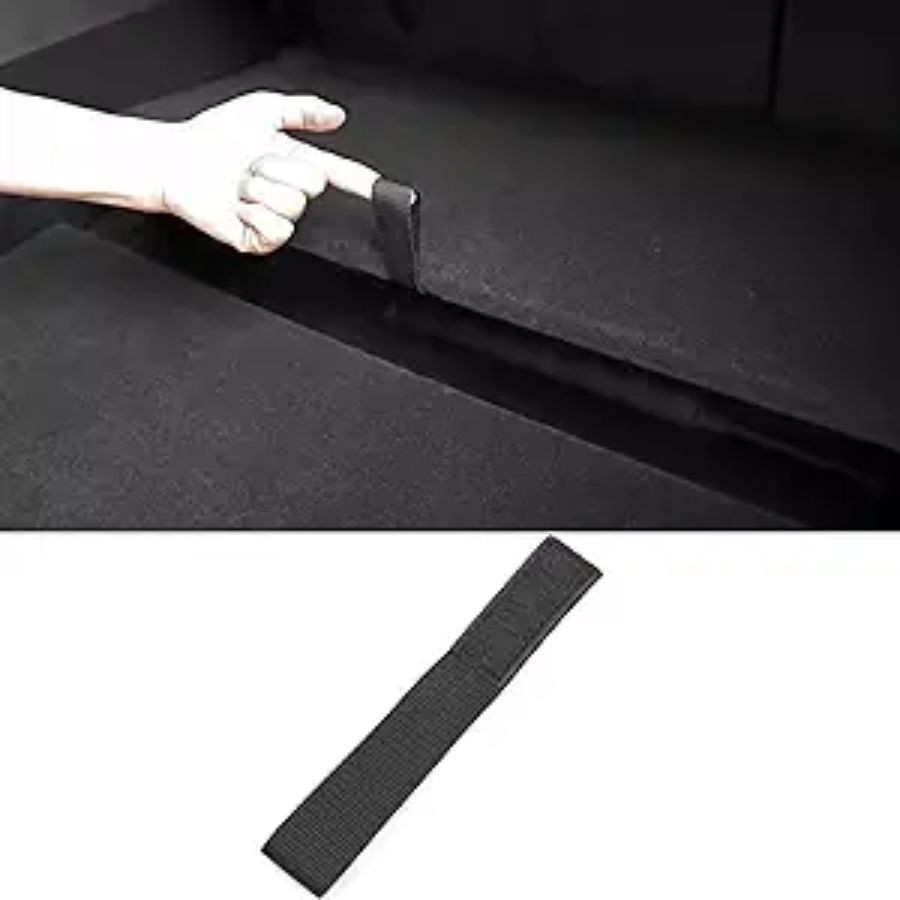 Trunk Storage Area Cover Pull Strap Compatible with Model 3/Y 2020-2026 Black Ro