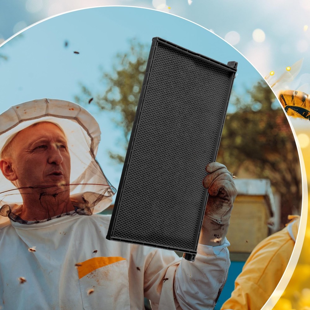 10 Pack Plastic Beehive Frames and Wax Foundations All in One Bee Hive Frames...