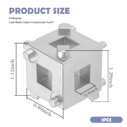 Car Cube Brake Caliper Compression Tool with 3/8" Square Drive,Six-Side-in-One