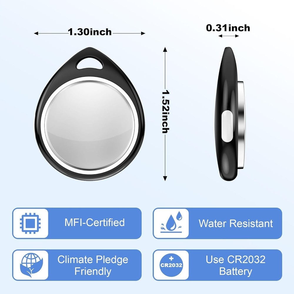 4 Pack Tracker Tags [Apple MFi Certified] Bluetooth Air Tracker Pair with App...