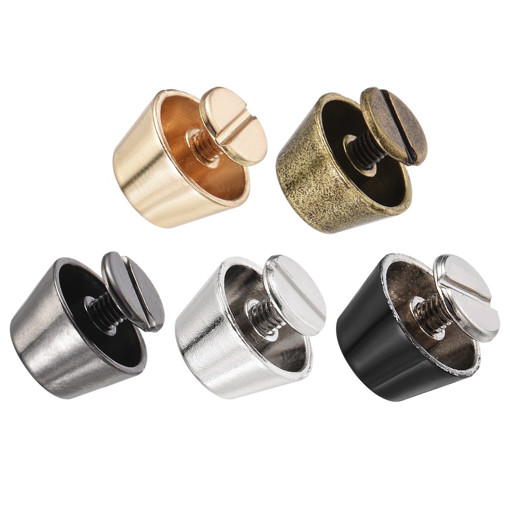 Screw Back Stud Spike (12x7mm) 20pcs, Flat Head Stud Rivets 5 Colors