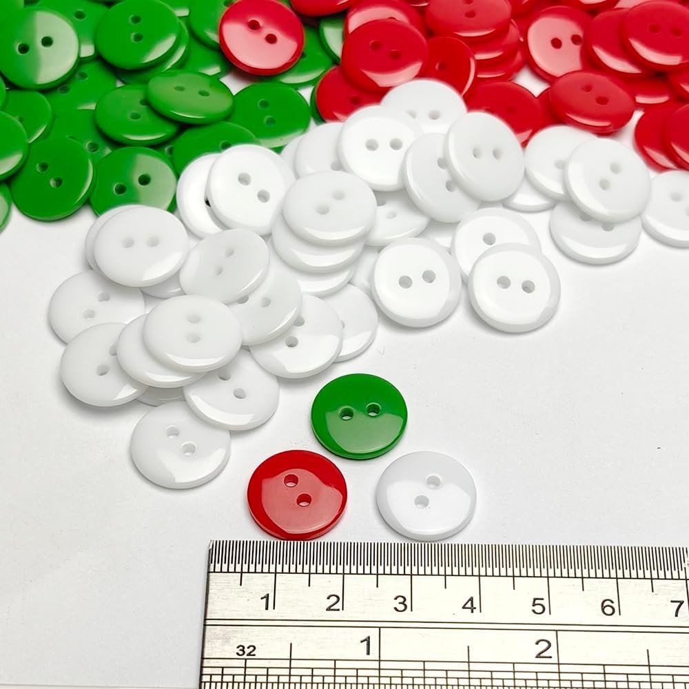 Libiline 100pcs 5/8"(15mm) Resin Button Solid Color 15 mm, Multi-colored