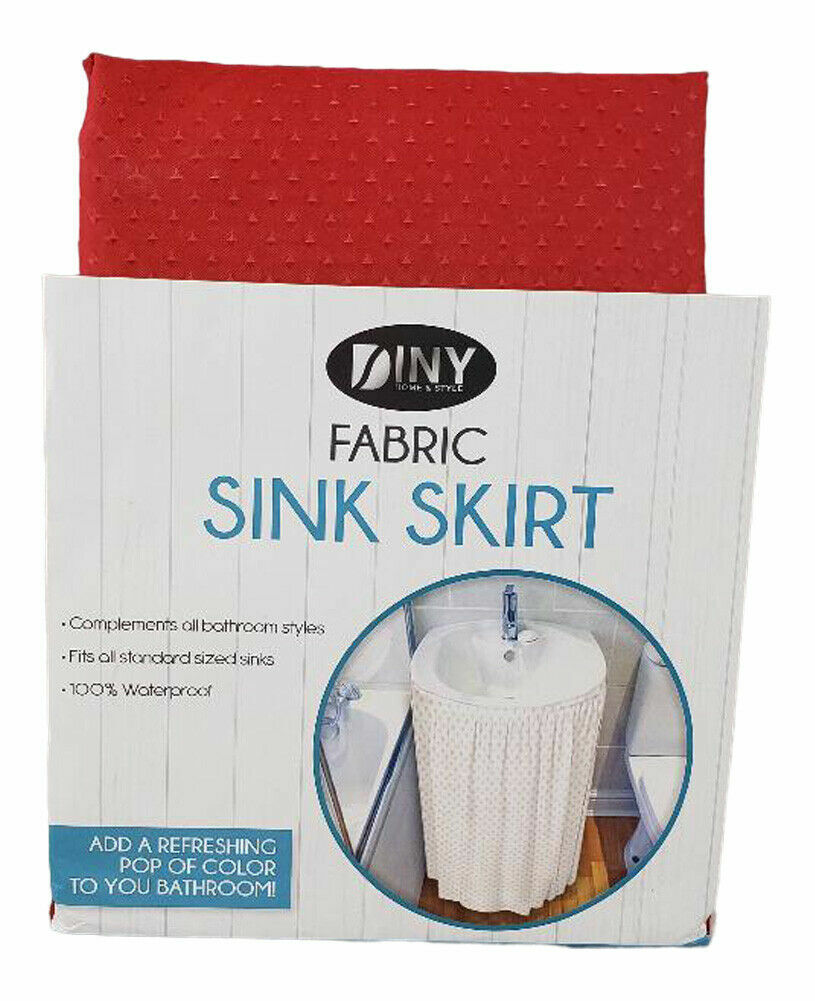 Fabric Sink Skirt Diamond Stitch Wraps Around The Sink Self Stick USA Seller