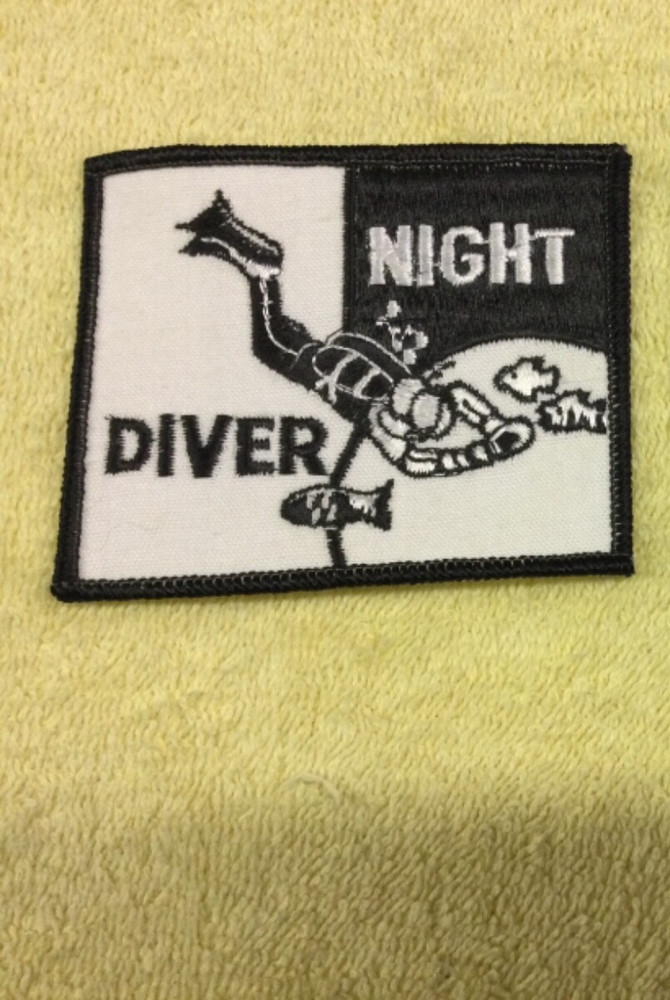 NIGHT DIVER SCUBA PATCH - 1 PATCH PADI SDI SSI NAUI