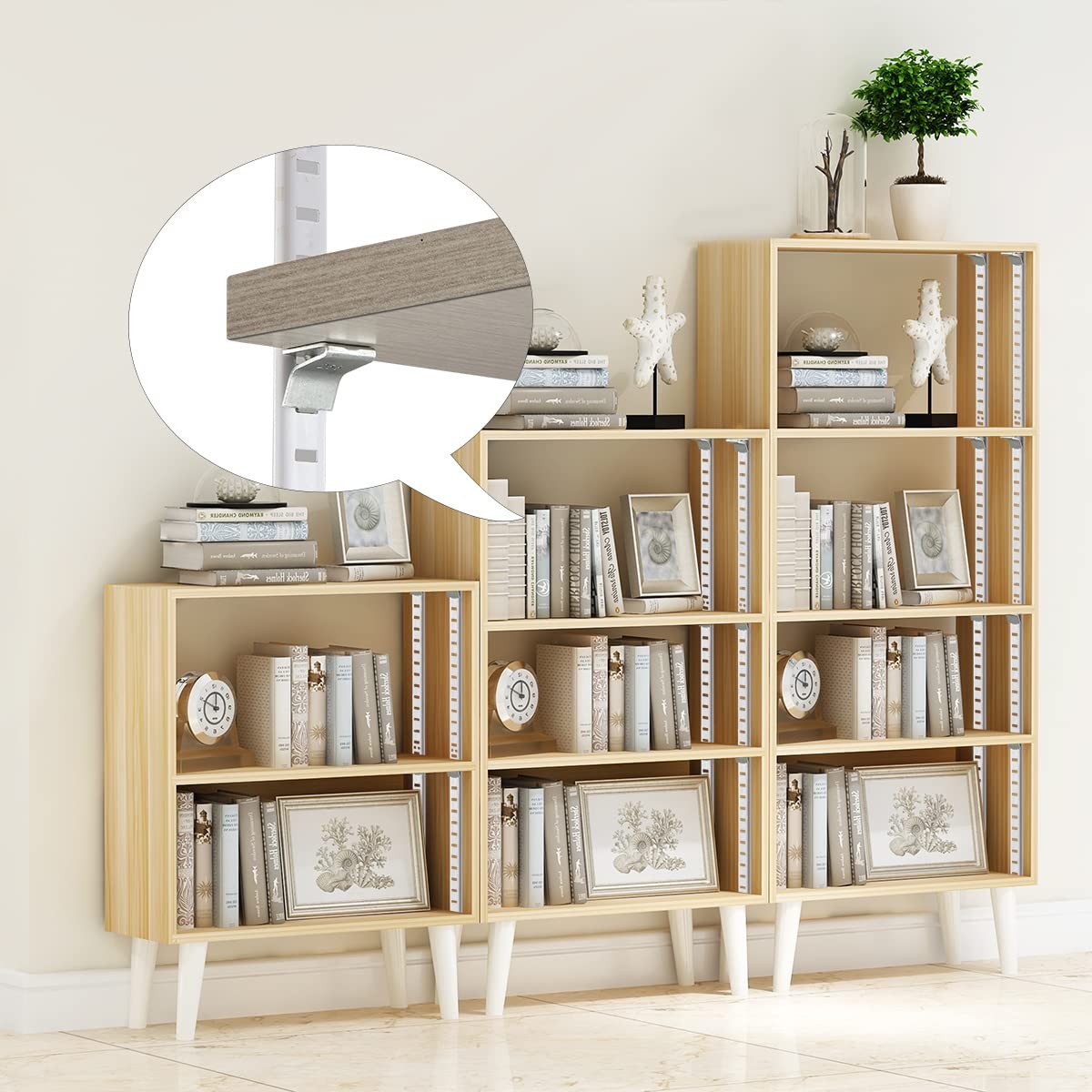 Shelf Clips, Adjustable Supports Clip for 255 Standard Pilaster, Heavy Duty M...