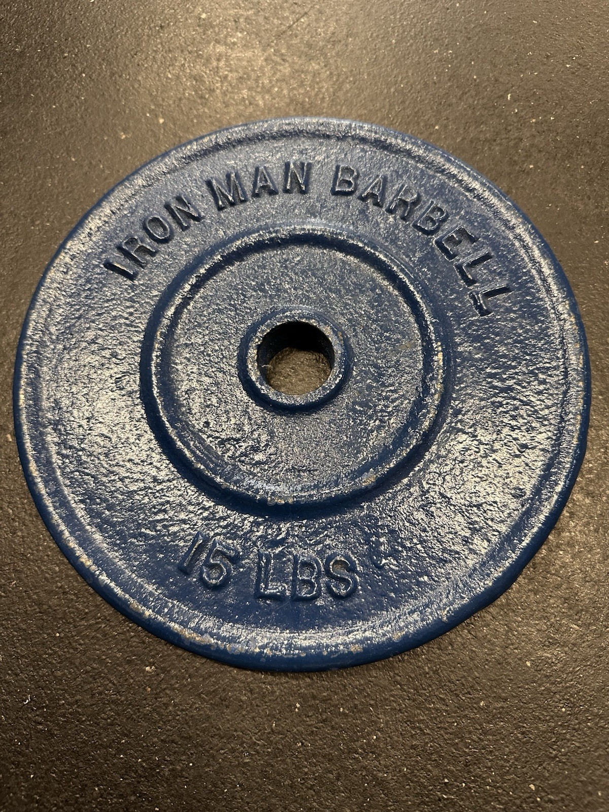 Vintage Iron Man 15lb Standard Weight Plate Pair