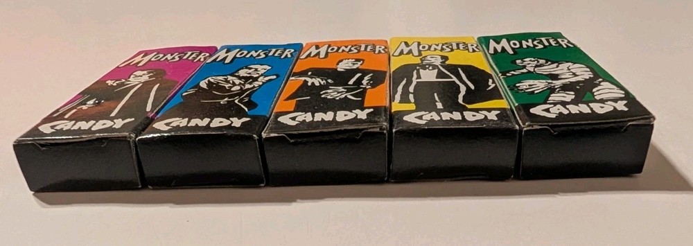 5 Vtg Universal Monsters Candy Boxes Unopened Complete Set Halloween Expired