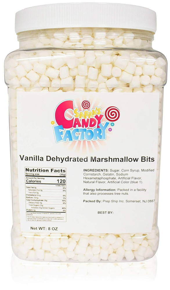 Vanilla Mini Dehydrated Marshmallow Bits in Jar, 8 Oz