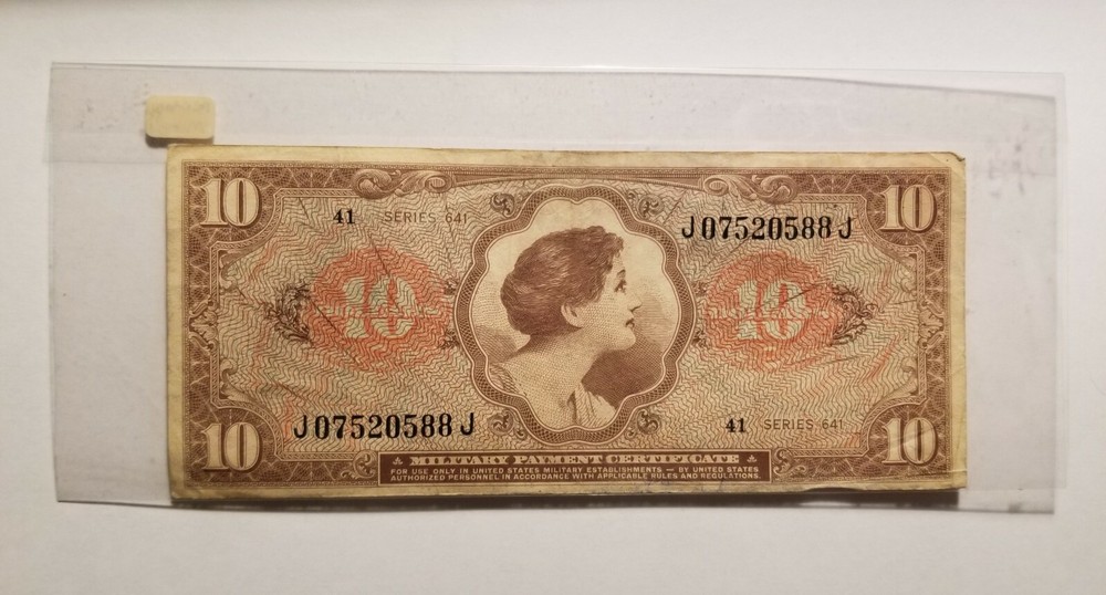 US Military Payment Certificate 10 Dollars