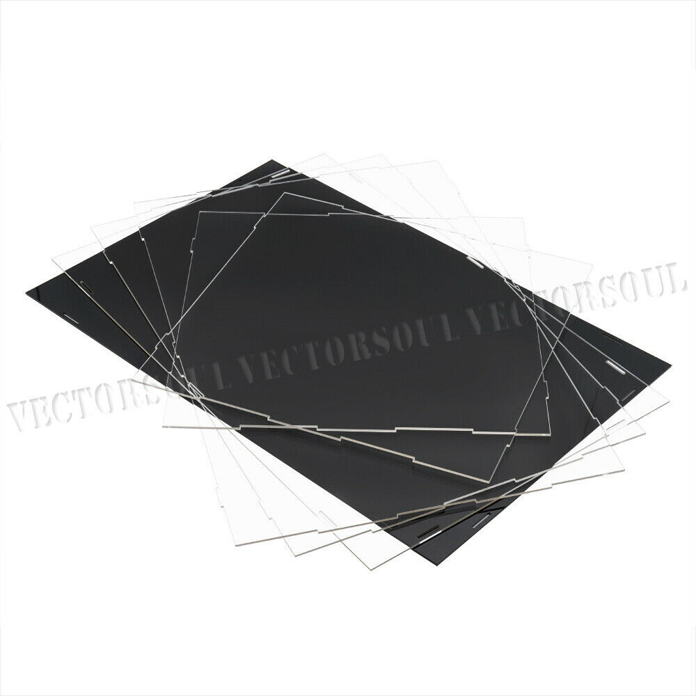 US 22"/56cm Acrylic Plastic Display Case BIG Box Clear Self-Install Dustproof